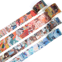Load image into Gallery viewer, Vintage_Washi_Tape_Set_Retro_Old_Colors_Antique_Artwork_30mm_4Rolls