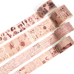 Vintage_Washi_Tape_Set_Retro_Old_Colors_Antique_Artwork_30mm_4Rolls