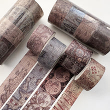 Load image into Gallery viewer, Vintage_Washi_Tape_Set_Retro_Old_Colors_Antique_Artwork_30mm_4Rolls