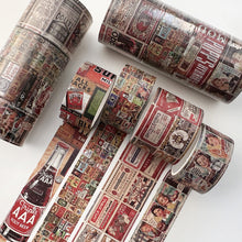 Load image into Gallery viewer, Vintage_Washi_Tape_Set_Retro_Old_Colors_Antique_Artwork_30mm_4Rolls