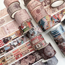 Load image into Gallery viewer, Vintage_Washi_Tape_Set_Retro_Old_Colors_Antique_Artwork_30mm_4Rolls