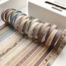 Load image into Gallery viewer, Vintage_Washi_Tape_Set_Skinny_Basic_Patterns_Thin_Retro_Sticky_Tapes_Artwork_10mm_20Rolls