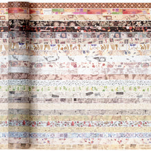 Load image into Gallery viewer, Vintage_Washi_Tape_Set_Skinny_Basic_Patterns_Thin_Retro_Sticky_Tapes_Artwork_10mm_50Rolls