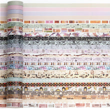 Load image into Gallery viewer, Vintage_Washi_Tape_Set_Skinny_Basic_Patterns_Thin_Retro_Sticky_Tapes_Artwork_10mm_50Rolls
