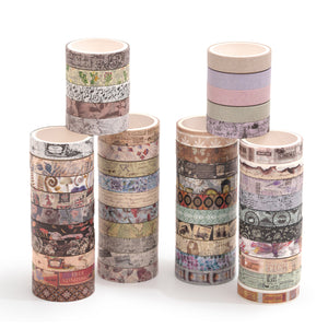 Vintage_Washi_Tape_Set_Skinny_Basic_Patterns_Thin_Retro_Sticky_Tapes_Artwork_10mm_50Rolls