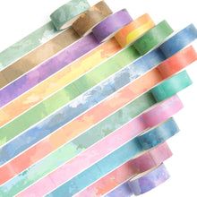 Load image into Gallery viewer,        Watercolor_Washi_Tape_Set_Pastel_Colors_Solid_Rainbow_Pattern_15mm_12Rolls