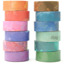 Load image into Gallery viewer,        Watercolor_Washi_Tape_Set_Pastel_Colors_Solid_Rainbow_Pattern_15mm_12Rolls