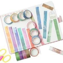 Load image into Gallery viewer,        Watercolor_Washi_Tape_Set_Pastel_Colors_Solid_Rainbow_Pattern_15mm_12Rolls