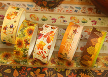 Load image into Gallery viewer,    Autumn_Flowers_Washi_Tape_Set_Plants_Orange_Yellow_Girl_15mm_10Rolls