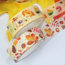 Load image into Gallery viewer,    Autumn_Flowers_Washi_Tape_Set_Plants_Orange_Yellow_Girl_15mm_10Rolls