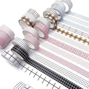 Basic_Grid_Washi_Tape_Set_Plaid_Dots_Lines_15mm_12Rolls