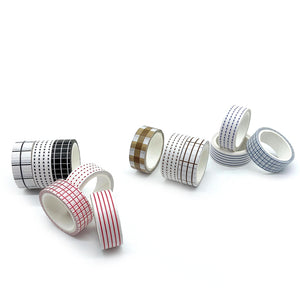 Basic_Grid_Washi_Tape_Set_Plaid_Dots_Lines_15mm_12Rolls