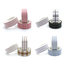Load image into Gallery viewer, Basic_Grid_Washi_Tape_Set_Plaid_Dots_Lines_15mm_12Rolls