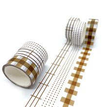 Load image into Gallery viewer, Basic_Grid_Washi_Tape_Set_Plaid_Dots_Lines_15mm_12Rolls