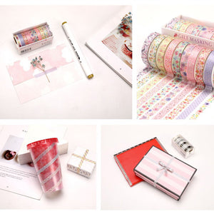 Beautiful_Flowers_Washi_Tape_Set_Skinny_Pink_Cute_Girl_8mm_10Rolls