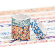 Load image into Gallery viewer, Beauty_Nature_Gold_Washi_Tape_Set_Wide_Flowers_Silver_Glitter_Color_15mm_9Rolls