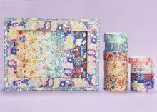 Load image into Gallery viewer, Beauty_Nature_Gold_Washi_Tape_Set_Wide_Flowers_Silver_Glitter_Color_15mm_9Rolls