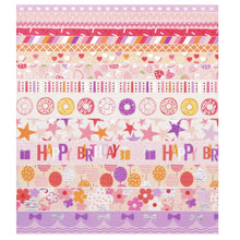 Load image into Gallery viewer, Birthday_Pink_Washi_Tape_Set_Silver_Gold_Girl_15mm_15Rolls