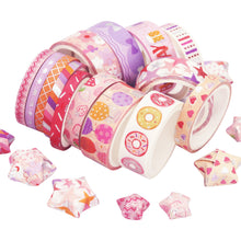 Load image into Gallery viewer, Birthday_Pink_Washi_Tape_Set_Silver_Gold_Girl_15mm_15Rolls