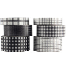 Load image into Gallery viewer, Black_Creative_Plaid_Washi_Tape_Grid_Grils_15mm_5m