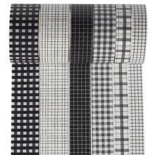 Load image into Gallery viewer, Black_Creative_Plaid_Washi_Tape_Grid_Grils_15mm_5m