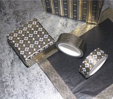 Load image into Gallery viewer, Black_Gold_Washi_Tape_Set_Geometric_Foil_15mm_10Rolls