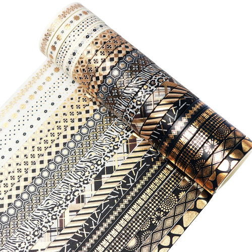  Black_Gold_Washi_Tape_Set_Skinny_Geometric_Foil_7mm_20Rolls