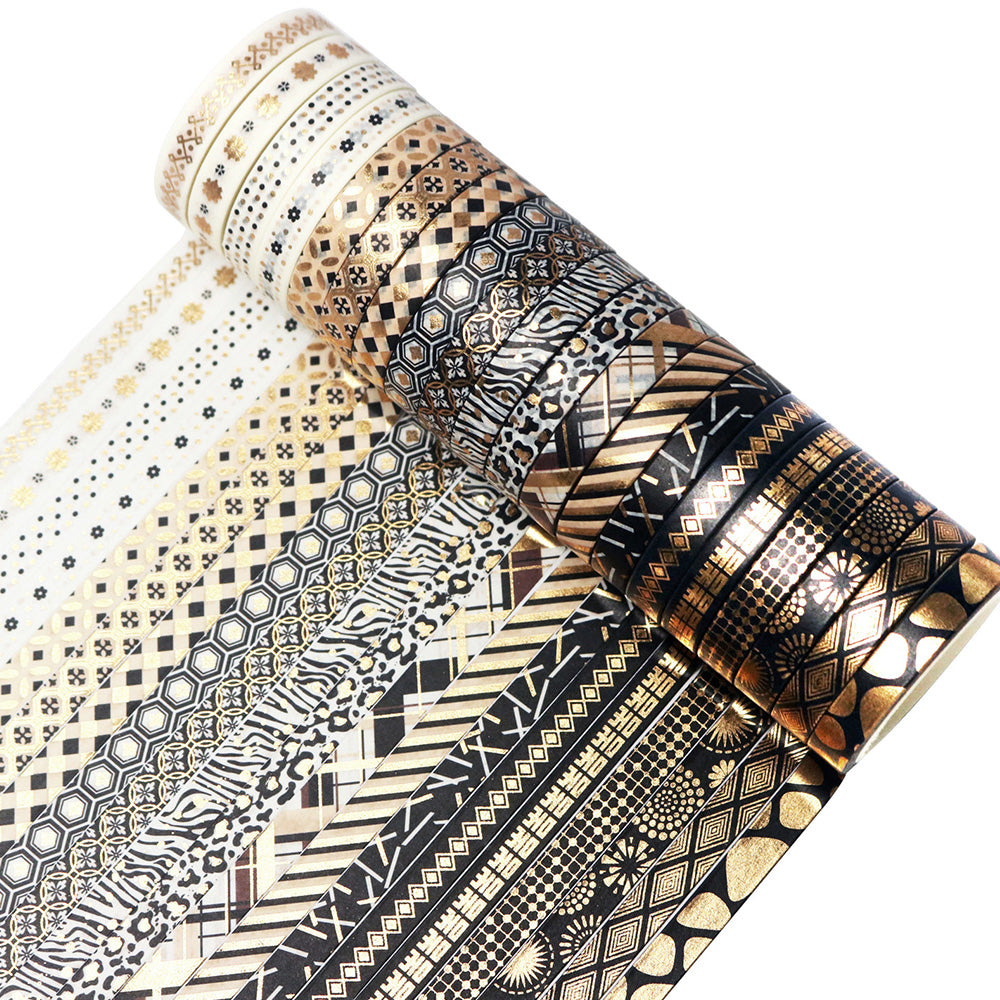  Black_Gold_Washi_Tape_Set_Skinny_Geometric_Foil_7mm_20Rolls