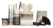 Load image into Gallery viewer,  Black_Gold_Washi_Tape_Set_Skinny_Geometric_Foil_7mm_20Rolls