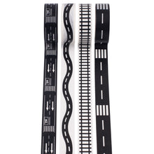 Load image into Gallery viewer, Black_Highway_Washi_Tape_Railway_Children_Toy_15mm_10m
