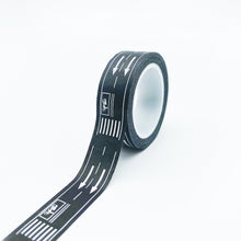 Load image into Gallery viewer, Black_Highway_Washi_Tape_Railway_Children_Toy_15mm_10m