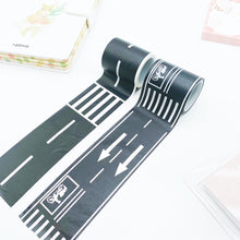 Load image into Gallery viewer, Black_Highway_Washi_Tape_Railway_Children_Toy_50mm_5m