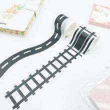 Load image into Gallery viewer, Black_Highway_Washi_Tape_Railway_Children_Toy_50mm_5m