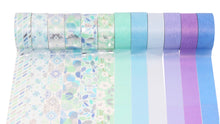 Load image into Gallery viewer, Blue_Silver_Washi_Tape_Set_Colorful_Girl_15mm_12Rolls