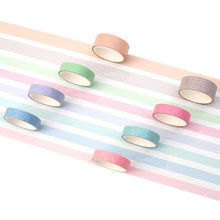 Load image into Gallery viewer, Champagne_Basic_Solid_Color_Washi_Tape_Set_Grid_Plaid_Nature_Macaron_15mm_8Rolls