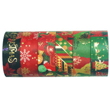 Load image into Gallery viewer,    Christmas_Gold_Washi_Tape_Set_Xmas_Holiday_Red_Green_15mm_6Rolls