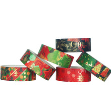 Load image into Gallery viewer,    Christmas_Gold_Washi_Tape_Set_Xmas_Holiday_Red_Green_15mm_6Rolls