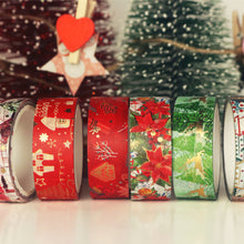 Load image into Gallery viewer, Christmas_Tree_Gold_Washi_Tape_Set_Xmas_Holiday_Red_Green_15mm_6Rolls