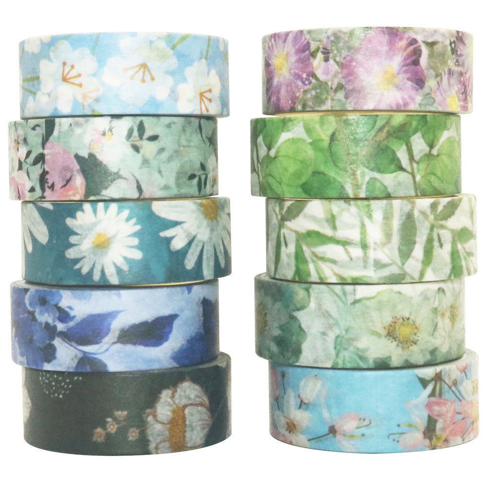 Cool_Flowers_Washi_Tape_Set_Plants_Forest_Girl_15mm_10Rolls