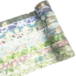 Cool_Flowers_Washi_Tape_Set_Plants_Forest_Girl_15mm_10Rolls