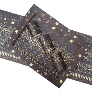      Creative_Black_Gold_Washi_Tape_Set_Wide_Flowers_Silver_Glitter_Color_15mm_10Rolls