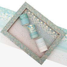 Load image into Gallery viewer, Creative_Blue_Gold_Washi_Tape_Set_Wide_Flowers_Silver_Glitter_Color_15mm_10Rolls