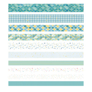 Creative_Blue_Gold_Washi_Tape_Set_Wide_Flowers_Silver_Glitter_Color_15mm_10Rolls
