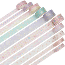 Load image into Gallery viewer, Creative_Cute_Girls_Gold_Washi_Tape_Set_Wide_Flowers_Silver_Glitter_Color_15mm_10Rolls