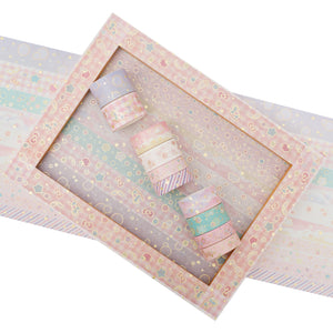 Creative_Cute_Girls_Gold_Washi_Tape_Set_Wide_Flowers_Silver_Glitter_Color_15mm_10Rolls