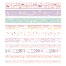 Load image into Gallery viewer, Creative_Cute_Girls_Gold_Washi_Tape_Set_Wide_Flowers_Silver_Glitter_Color_15mm_10Rolls