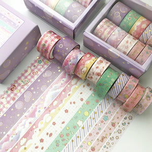 Creative_Cute_Girls_Gold_Washi_Tape_Set_Wide_Flowers_Silver_Glitter_Color_15mm_10Rolls