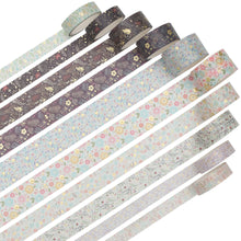 Load image into Gallery viewer, Creative_Garden_Gold_Washi_Tape_Set_Wide_Flowers_Silver_Glitter_Color_15mm_10Rolls