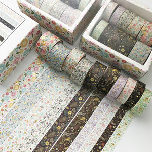 Creative_Garden_Gold_Washi_Tape_Set_Wide_Flowers_Silver_Glitter_Color_15mm_10Rolls