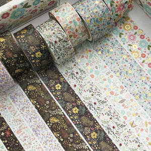 Creative_Garden_Gold_Washi_Tape_Set_Wide_Flowers_Silver_Glitter_Color_15mm_10Rolls